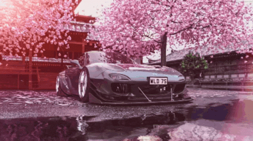 Jdm Black Mazda Rx7 Sakura GIF