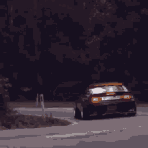 Jdm Black Nissan Car At Street GIF