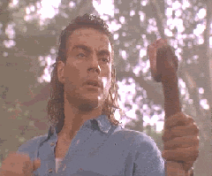 Jean Claude Punch The Snake GIF