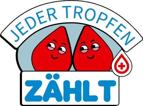 Jeder Tropfen Zahlt Logo with Blood Drops