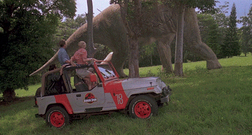 Jeep With Number 18 GIF