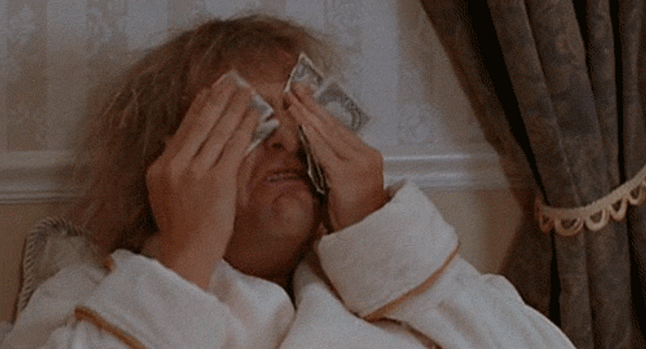 Jeff Daniels Wiping With Money GIF