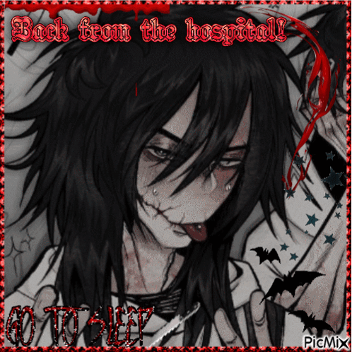 Jeff The Killer Go To Sleep Sticker Animated GIF