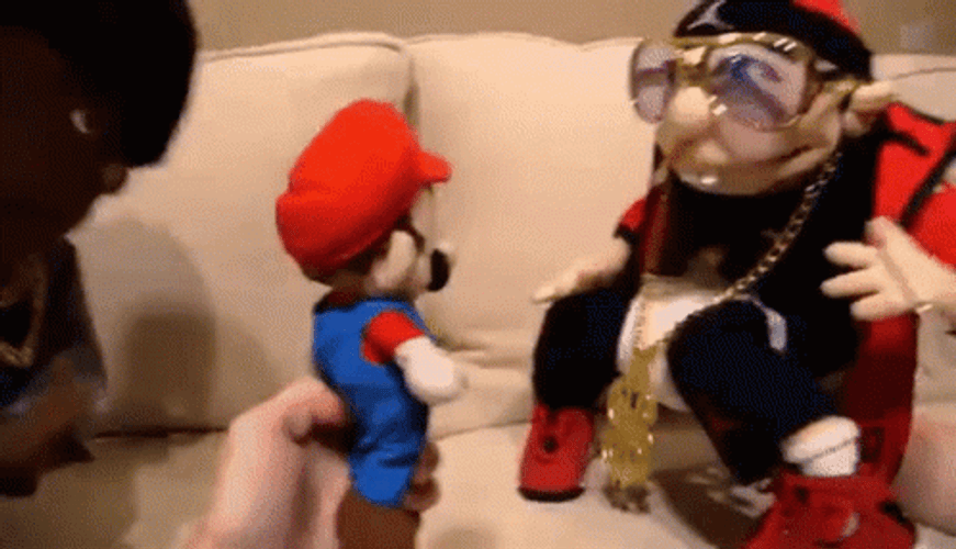 Jeffy Having Great Talk With Mario GIF