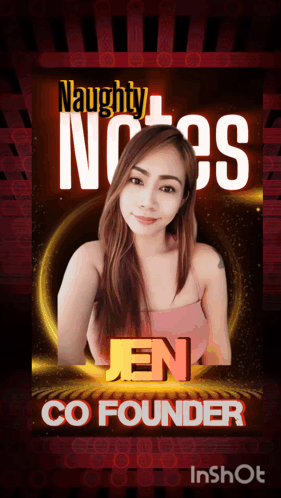 Jen Co Founder Of Naughty Notes Is Shown On A Poster GIF