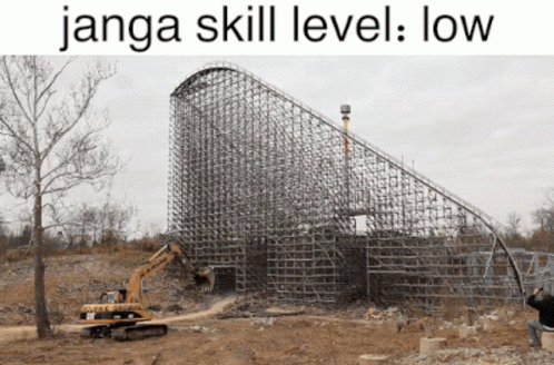 Jenga Skill Level Low on Roller Coaster