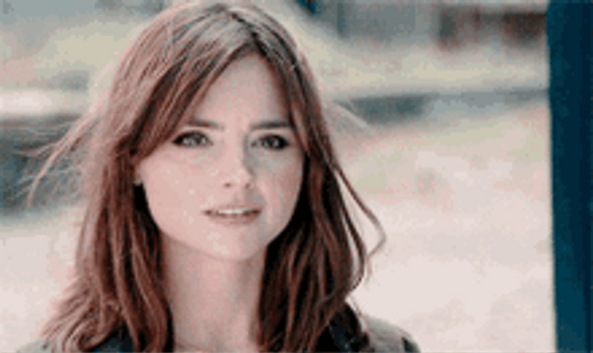 Jenna Coleman Smile Then Look Away GIF