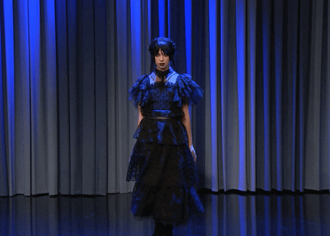 Jenna Ortega Iconic Wednesday Dancing Moves GIF