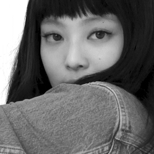 Jennie Kim Monochrome Demure Blink GIF