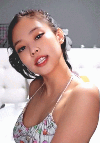 Jennie Kim Wink And Smile GIF