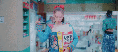 Jennie Throwing Popcorn GIF