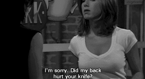 Jennifer Aniston Did My Back Hurt Your Knife GIF