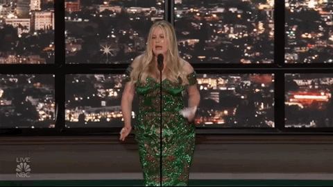Jennifer Coolidge In Green Gown Dancing GIF