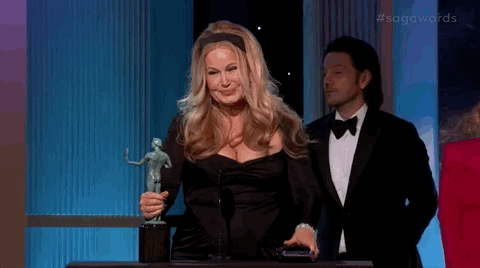 Jennifer Coolidge Winning At Sag Awards GIF