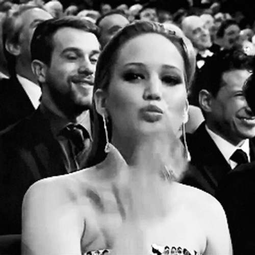 Jennifer Lawrence Blowing Kiss GIF