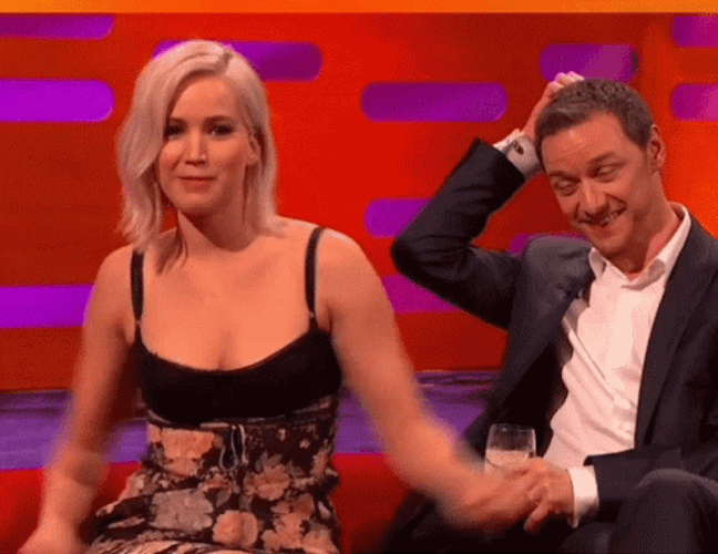 Jennifer Lawrence Interview Shimmy Dance GIF