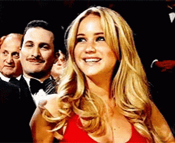 Jennifer Lawrence Smiling In Oscars GIF