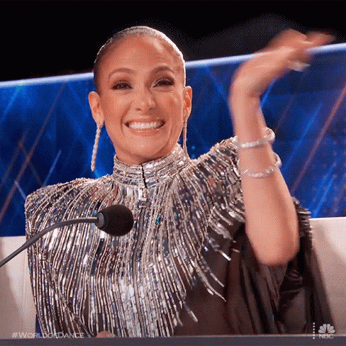 Jennifer Lopez Waving Hi GIF
