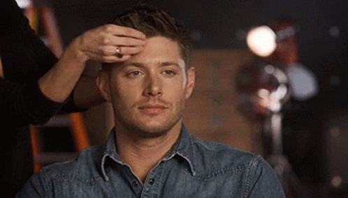 Jensen Ackles Blank Face Pull Hair GIF
