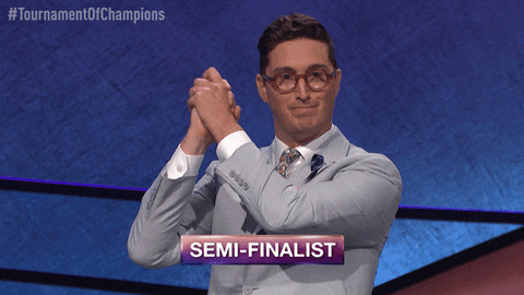 Jeopardy Buzzy Cohen Celebrating GIF
