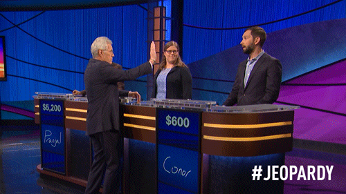 Jeopardy Alex Trebek High Five GIF