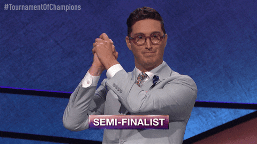 Jeopardy Buzzy Cohen Celebrating GIF