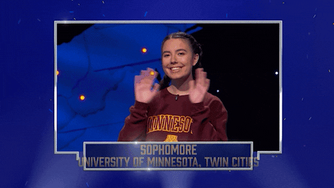 Jeopardy National College Championship Participant Smile And Wave GIF
