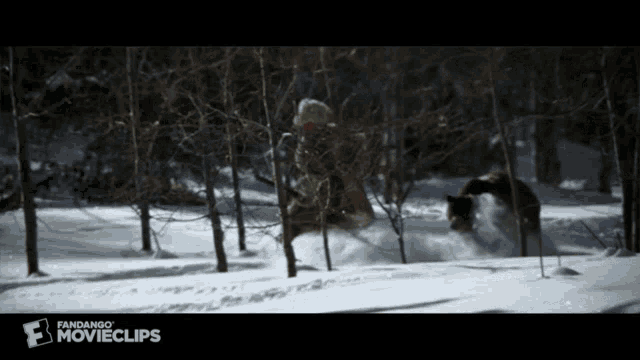 Jeremiah Johnson Shocked Snow Bear Chase Running GIF