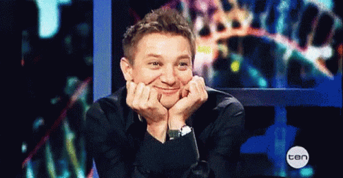 Jeremy Renner Is Feeling Slightly Giddy GIF