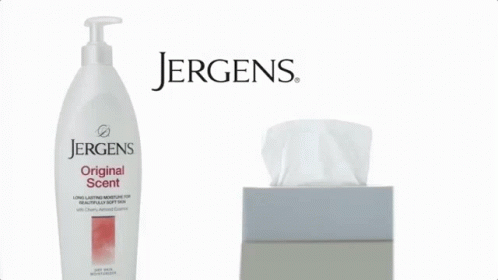 Jergens Original Scent Bottle Next to Tissue Box