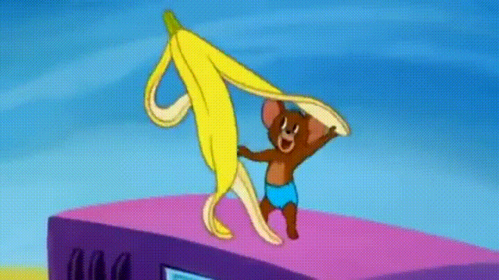 Jerry Dancing With Banana Peel GIF