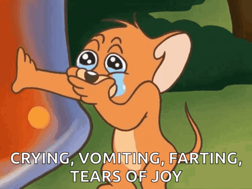 Jerry From Tom And Jerry Is Crying And Vomiting And Farting GIF