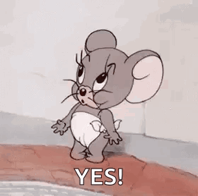 Jerry From Tom And Jerry Is Yawning In A Diaper . GIF