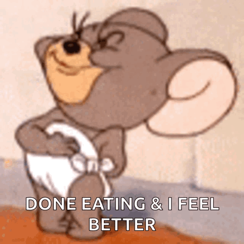 Jerry from Tom and Jerry Saying Done Eating