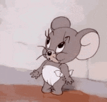 Jerry from Tom and Jerry Standing Next to Wall