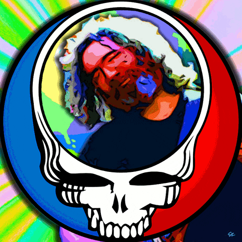 Jerry Garcia Turning Around My Head GIF