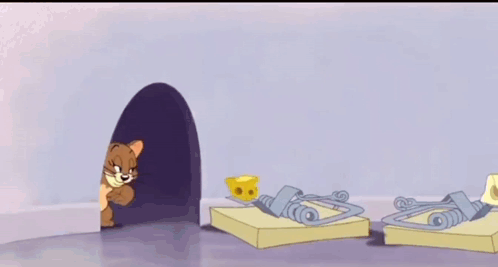 Jerry Jumping Over A Mousetrap GIF