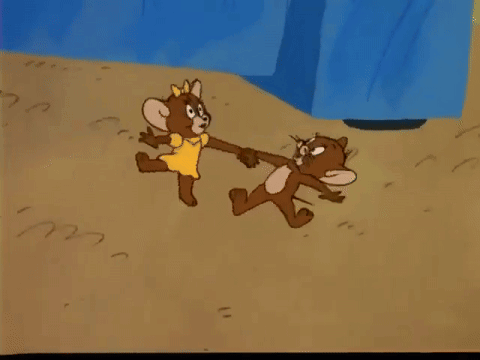 Jerry Mouse Dancing With Female Robot GIF