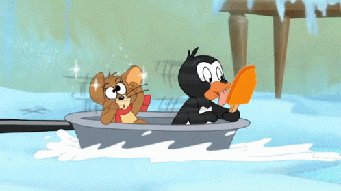 Jerry Mouse Dizzy Eyes Riding Boat GIF