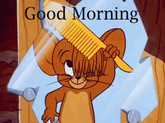 Jerry Mouse Hair Styling Good Morning Cartoon GIF