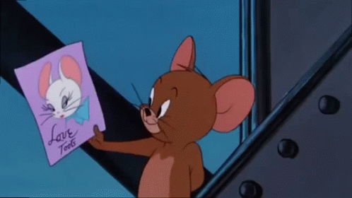 Jerry Mouse Holding Picture Of Girlfriend Toots GIF