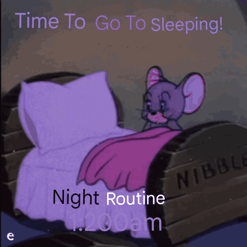 Jerry Mouse Laying in Bed Time to Go to Sleeping