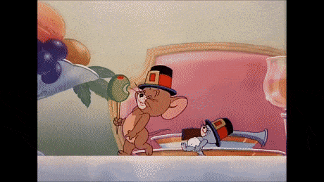 Jerry Mouse Nephew Nibbles Thanksgiving Marching Walk GIF