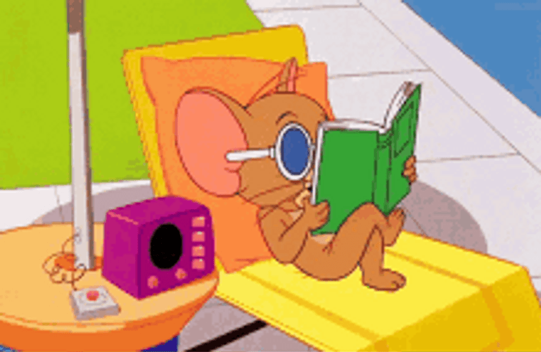 Jerry Relaxing Beach Reading Book GIF