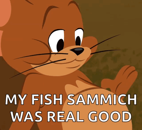 Jerry Saying Fish Sandwich Was Good