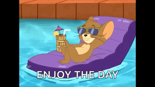 Jerry Sitting on Lounge Chair in Water