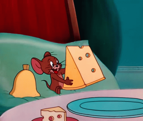 Jerry The Mouse Swallows Whole Cheese GIF