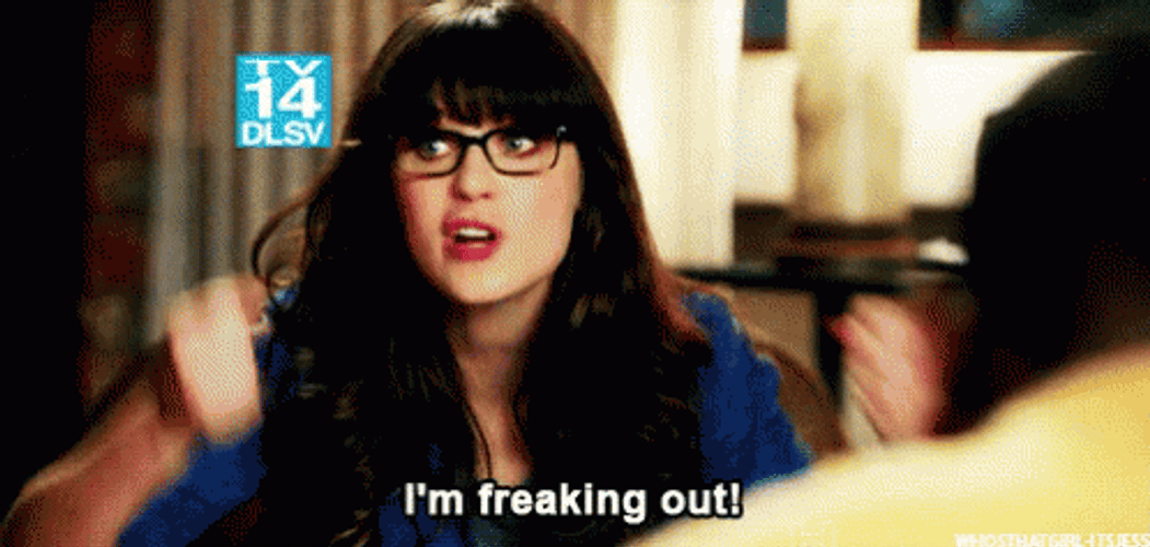 Jess New Girl Hyperventilating GIF