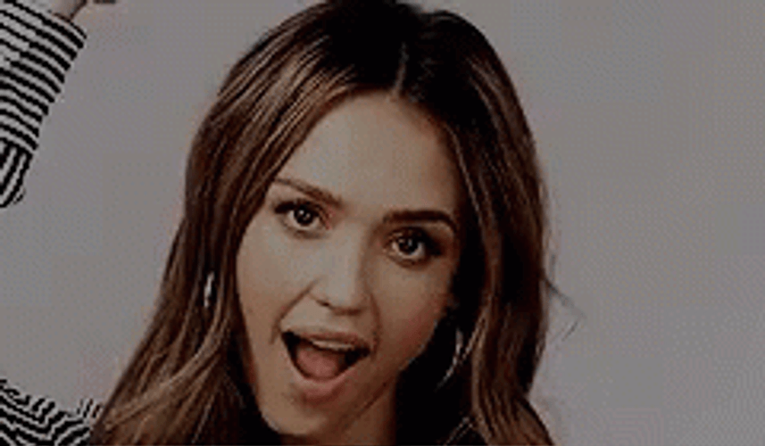 Jessica Alba Open Mouth While Dancing GIF