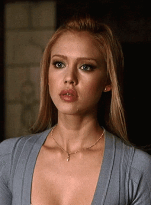 Jessica Alba Shocking Face While Smiling GIF